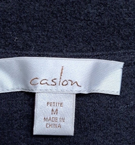 Caslon Wool Cardigan With Belt & Fringe Trim  Size MP - Picture 7 of 10